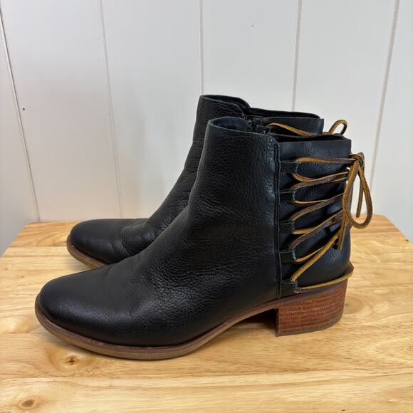 Korks Womens Hipster Boho Cottage Leather Lace Booties Size 8.5 Trad Wife Comfy - Picture 4 of 8